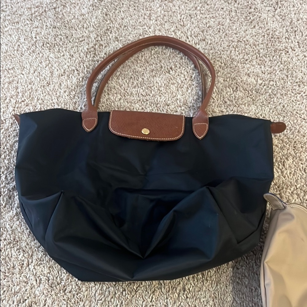 Elegant Black and Brown Longchamp Bag